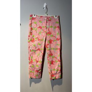 ‼️Sale‼️ White label Lilly Pulitzer mango mama print capris size 4 C17-19